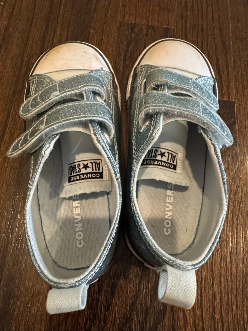 Converse Chuck Taylor All Star Glitter Sneakers Winter Slay Blue Toddler Girls 9